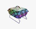 Portable Charcoal Steel Grill Bbq Small With Cap 3d model