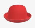 Red Bowler Hat Modelo 3D