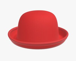 Red Bowler Hat 3D model
