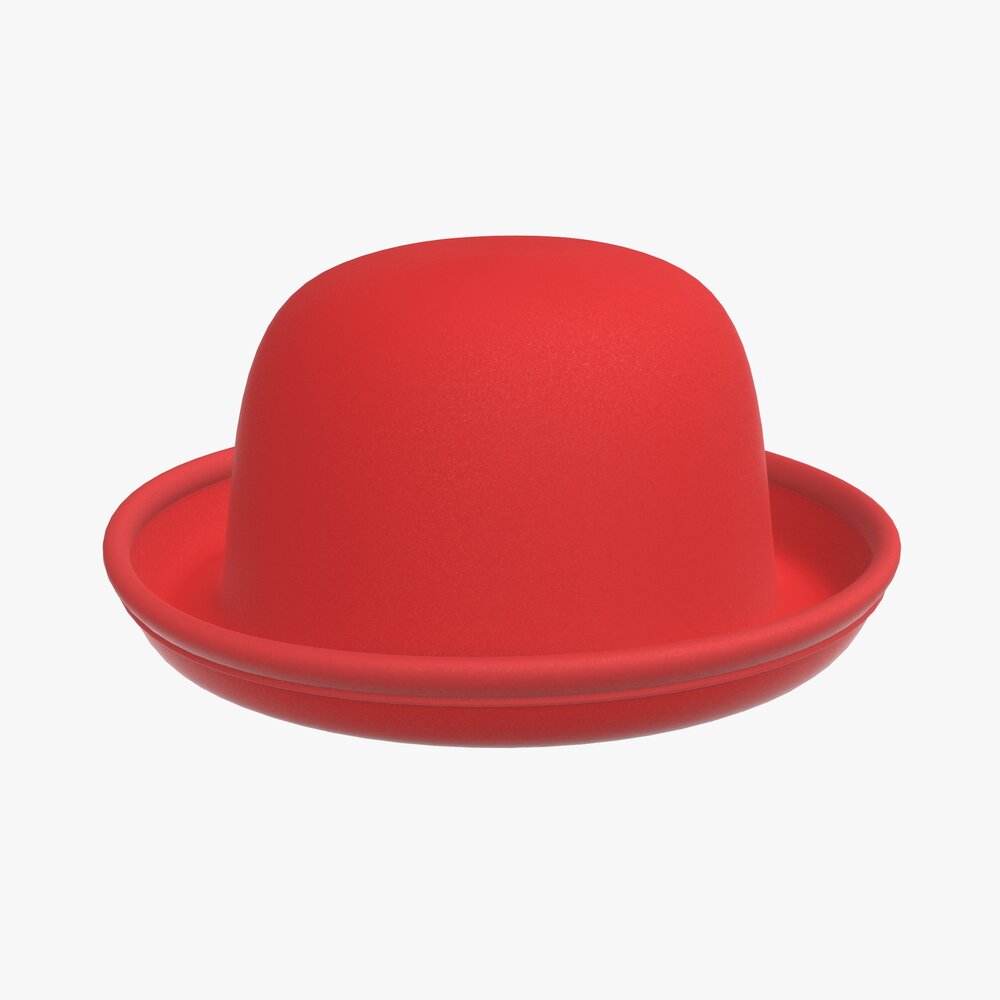 Red Bowler Hat Modello 3D
