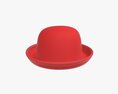 Red Bowler Hat Modelo 3d