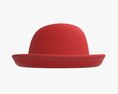 Red Bowler Hat Modello 3D