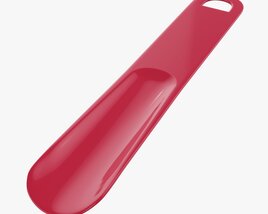 Shoehorn Plastic Small Type 3 Red 3D модель