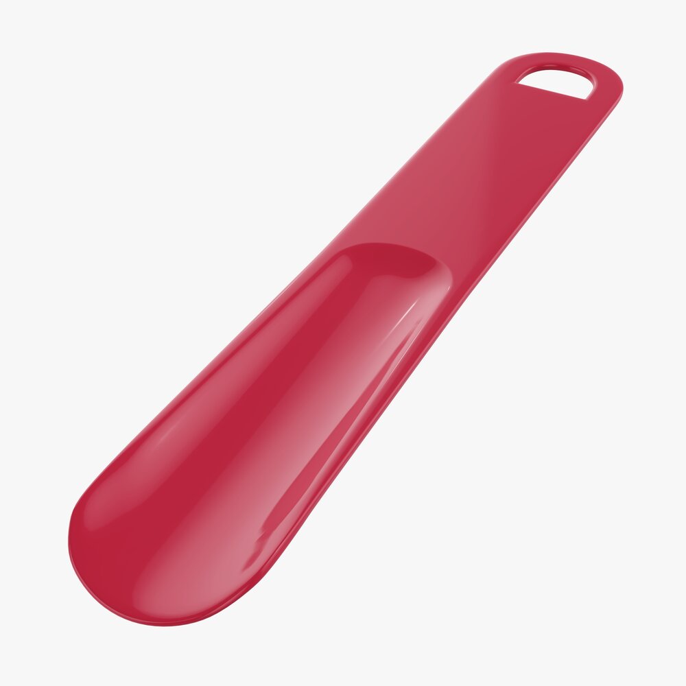 Shoehorn Plastic Small Type 3 Red 3D 모델 