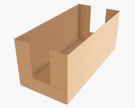 Short Shelf Tray Cardboard Box 3D 모델 