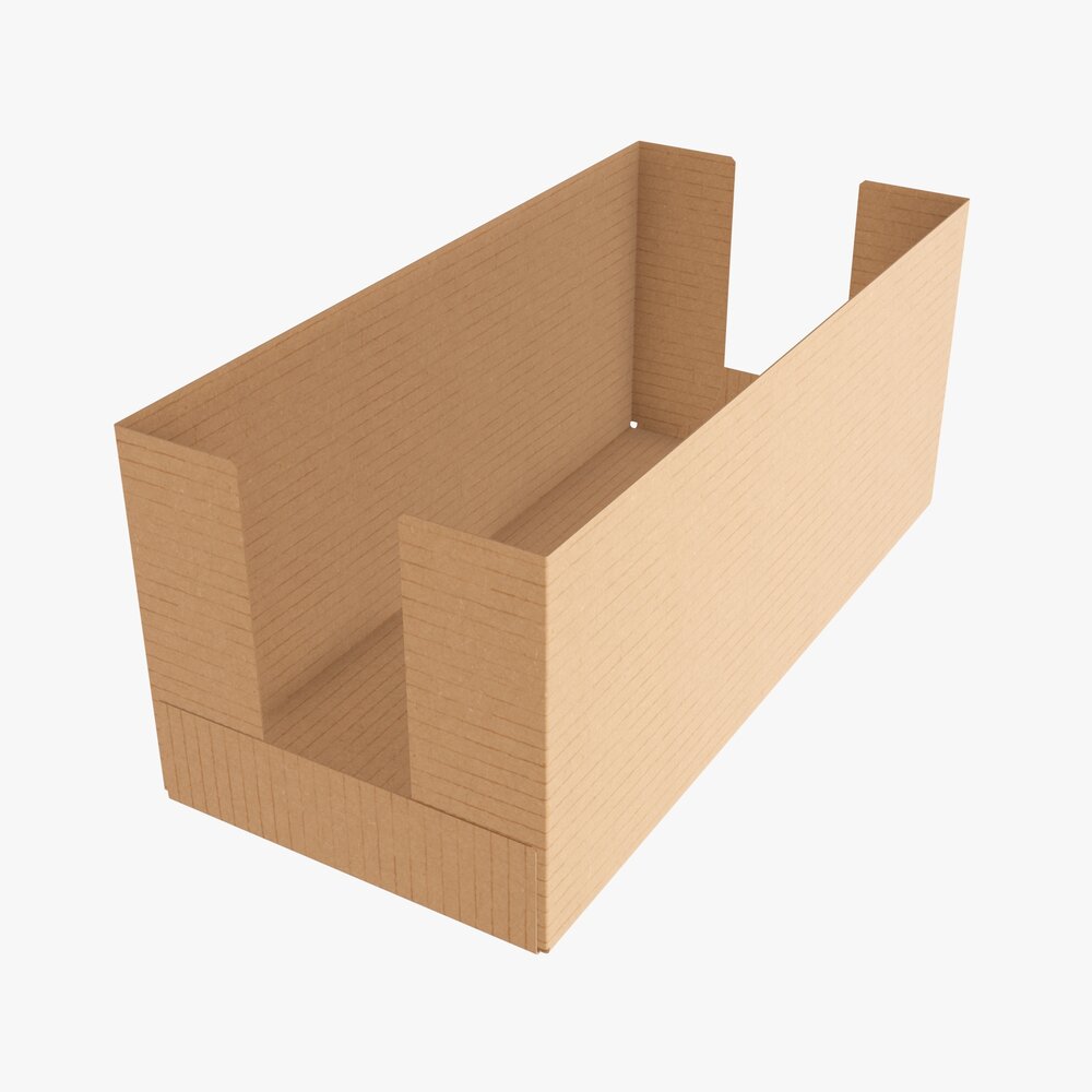 Short Shelf Tray Cardboard Box Modello 3D