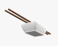 Soy Sauce In Bowl And Chopsticks 3D-Modell