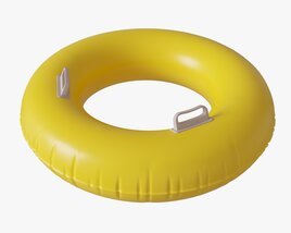 Swimming Ring Yellow With Handles 3D модель