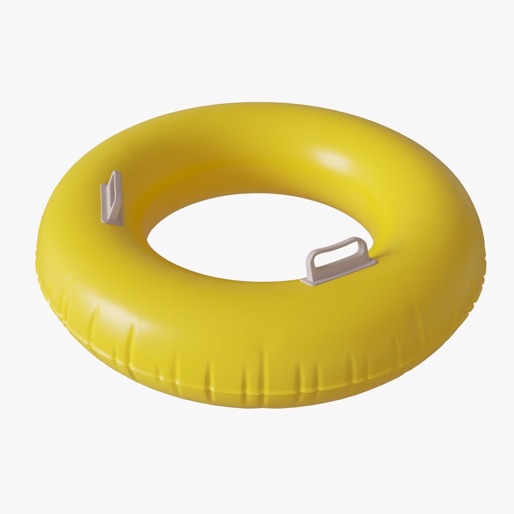 Swimming Ring Yellow With Handles Modelo 3d