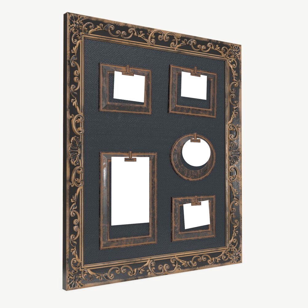 Wall Frame Decor With Photo Frames 3Dモデル