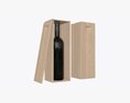 Wine Bottle With Wooden Box 3d model