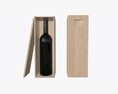 Wine Bottle With Wooden Box 3D модель