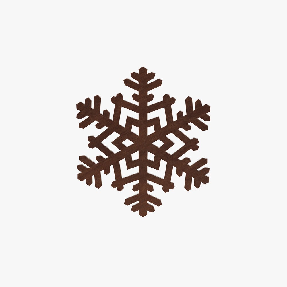 Wooden Snowflake Modello 3D