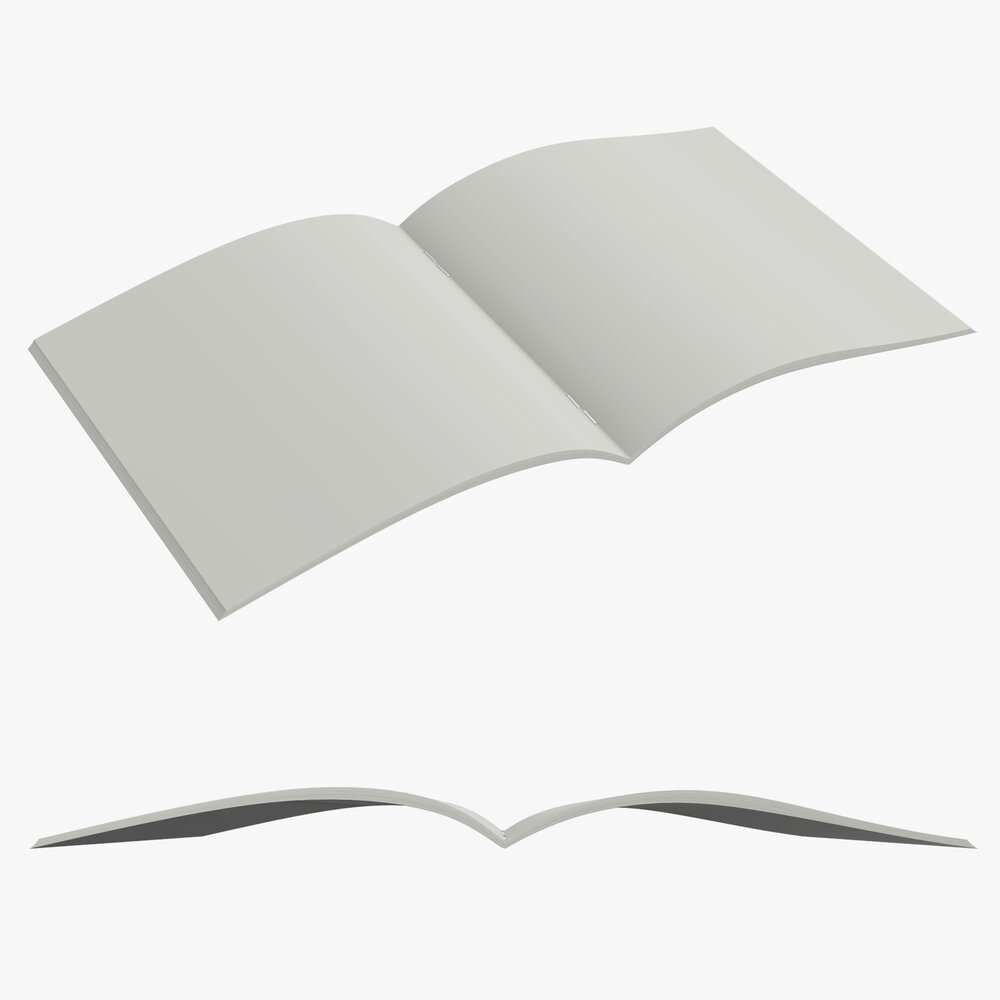Brochure Guide Book 02 Open 3D 모델 