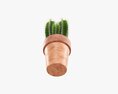 Cactus In Planter Pot Plant 01 3d model