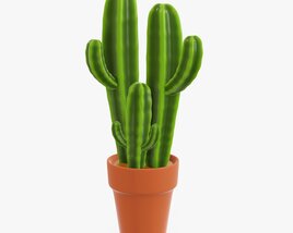 Cactus In Planter Pot Plant 03 Stylized 3D модель