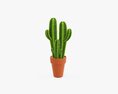 Cactus In Planter Pot Plant 03 Stylized 3d model