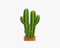 Cactus In Planter Pot Plant 03 Stylized 3D-Modell