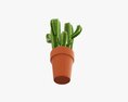 Cactus In Planter Pot Plant 03 Stylized 3Dモデル