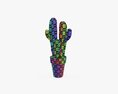 Cactus In Planter Pot Plant 03 Stylized 3D 모델 