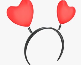 Headband With Hearts On Spring 3D model