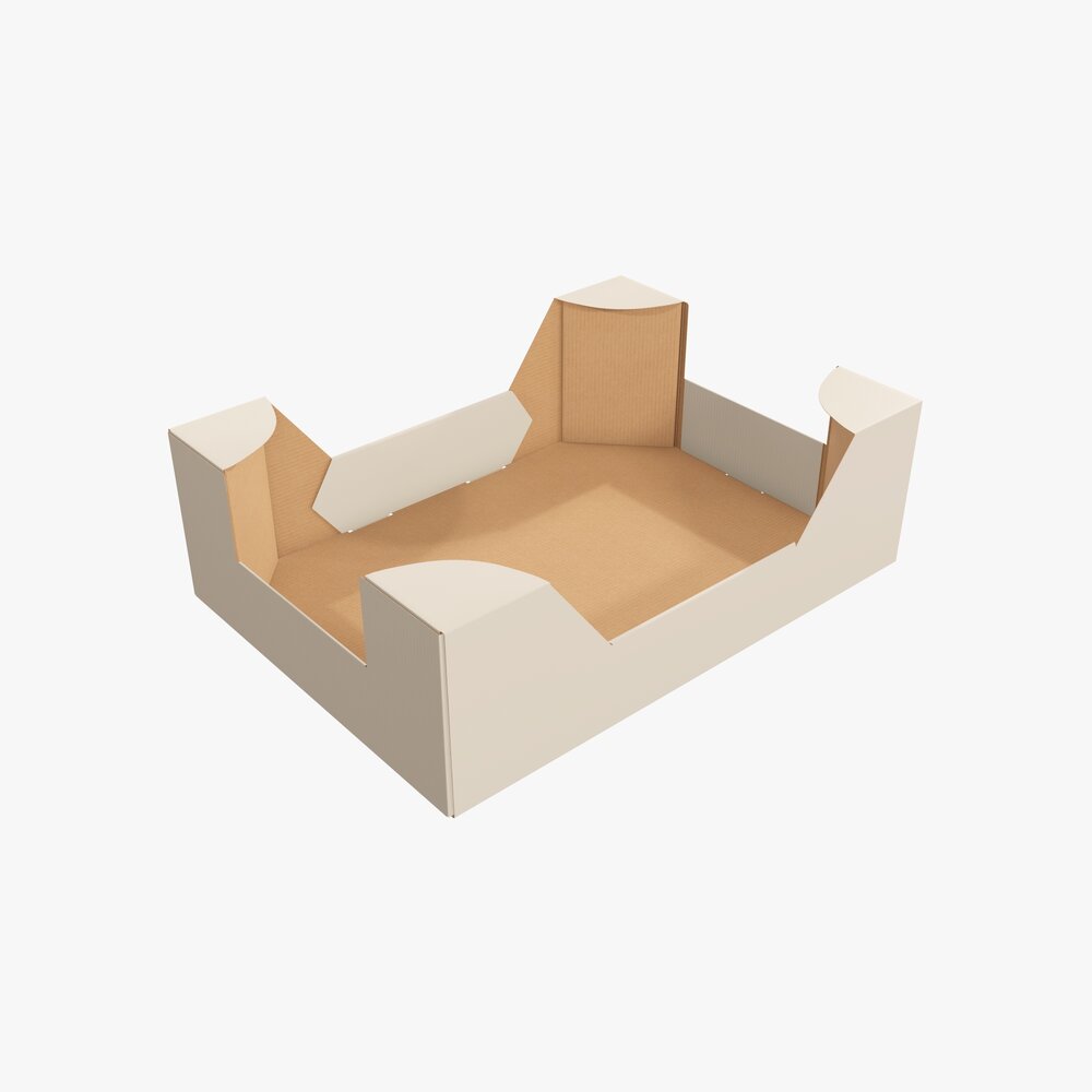 Cardboard Retail Tray Box 02 Modelo 3d