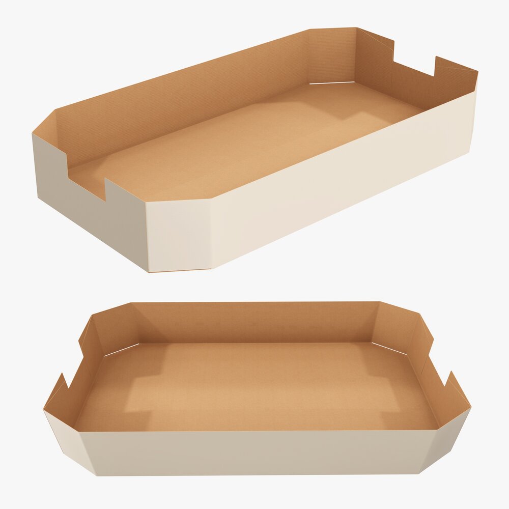 Cardboard Retail Tray Box 04 Modello 3D