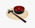 Chopsticks On Rest With Bowl Modelo 3d