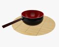 Chopsticks On Rest With Bowl 3Dモデル