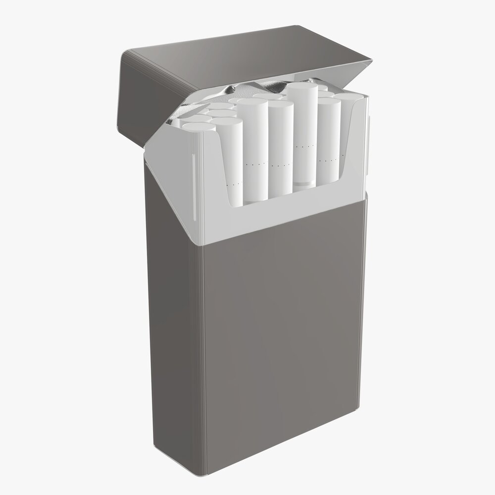 Cigarettes Compact Slim Pack Opened 3D 모델 