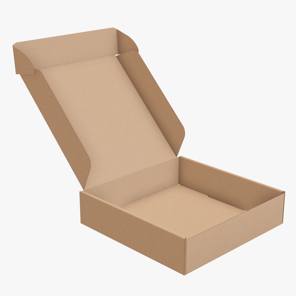 Corrugated Cardboard Paper Box Packaging 08 3D 모델 