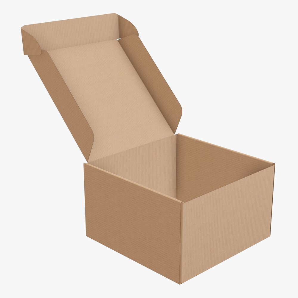 Corrugated Cardboard Paper Box Packaging 09 3D model
