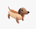 Dachshund Puppy In Hot Dog Bun 3d model