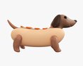 Dachshund Puppy In Hot Dog Bun 3D模型