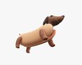 Dachshund Puppy In Hot Dog Bun Modelo 3d