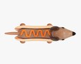 Dachshund Puppy In Hot Dog Bun Modèle 3d