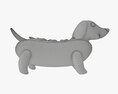 Dachshund Puppy In Hot Dog Bun Modelo 3d