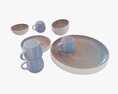Dinnerware Set 03 Bowl Mug Dinner Plate Platter Modelo 3d