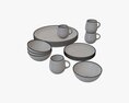Dinnerware Set 03 Bowl Mug Dinner Plate Platter 3D модель