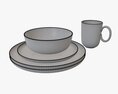 Dinnerware Set 04 Bowl Mug Dinner Salad Plate Modello 3D