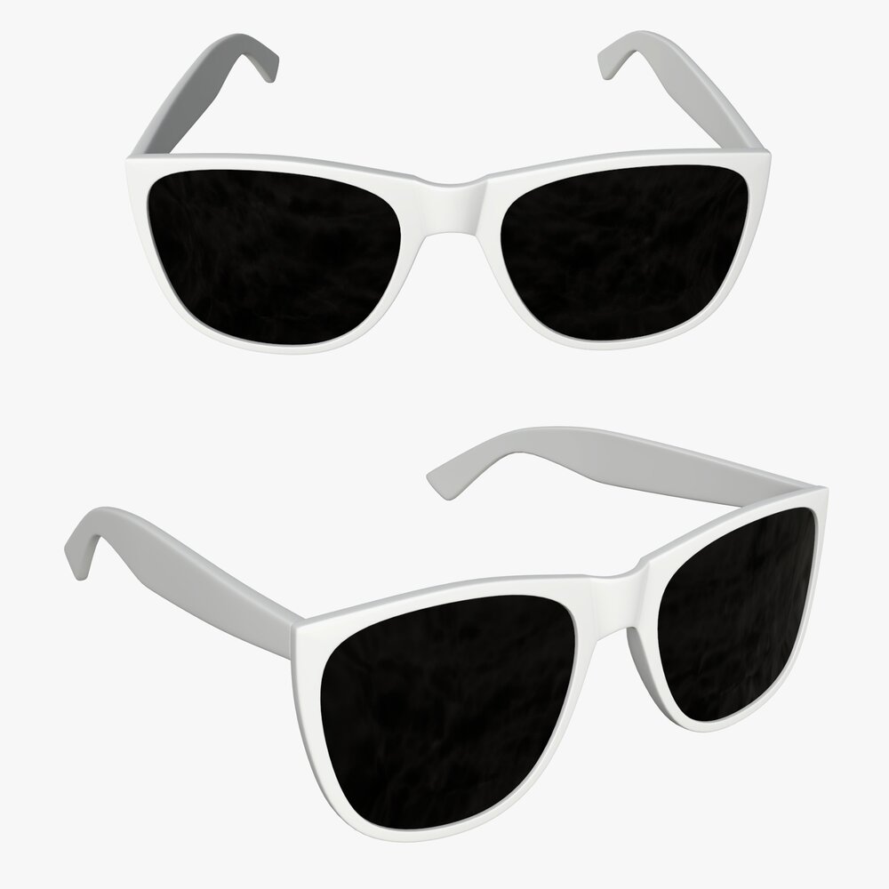 Sunglasses with White Frames 3D model