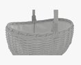 Empty Oval Wicker Basket With Handle Modelo 3D