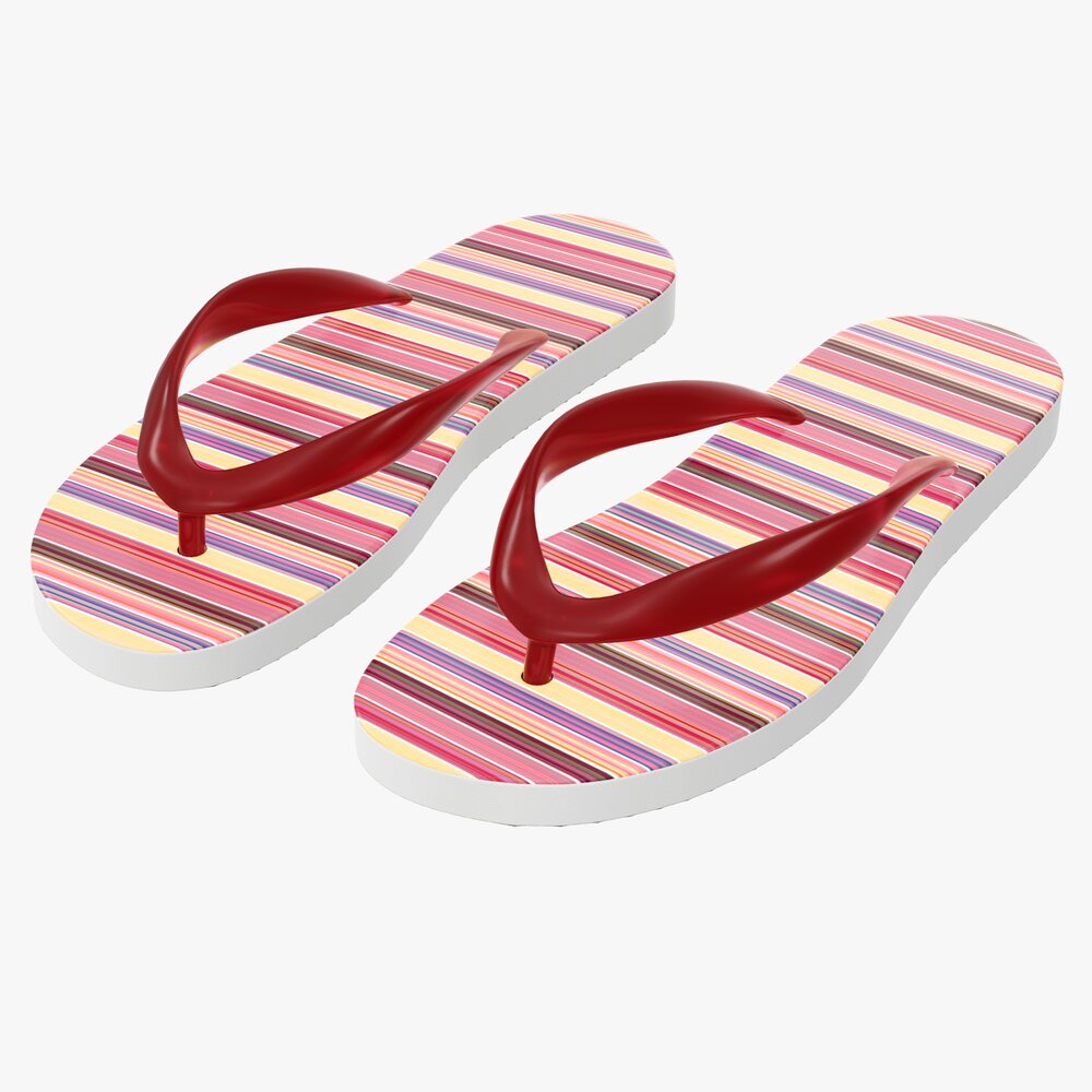 Flip-Flops Footwear Woman Summer Beach 02 Modello 3D