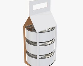 Food Tin Can Carrier Package 3D 모델 