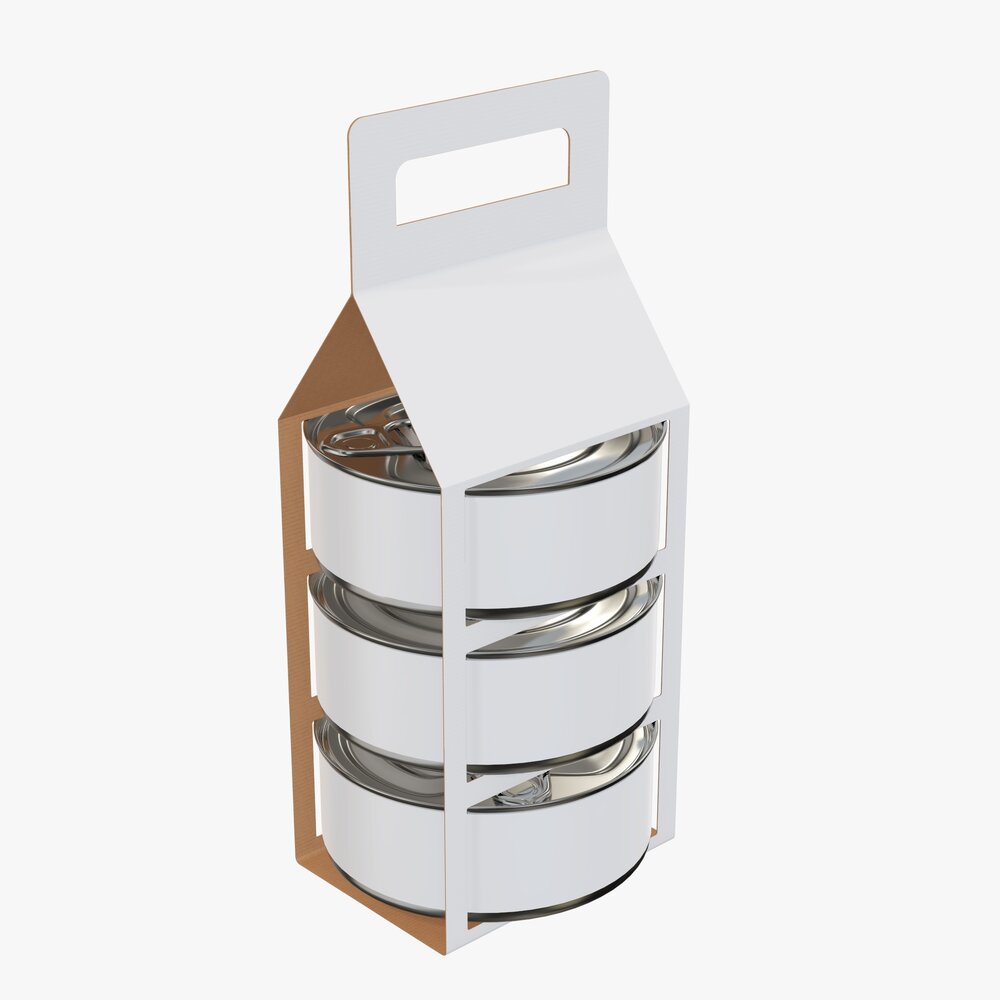 Food Tin Can Carrier Package Modello 3D