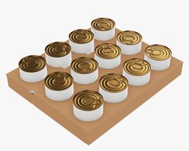 Food Tin Can Shipping Tray Modèle 3D