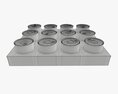Food Tin Can Shipping Tray Modello 3D