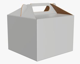 Gable Box Cardboard Food Packaging 02 White 3D 모델 