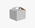 Gable Box Cardboard Food Packaging 02 White 3D модель