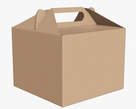 Gable Box Cardboard Food Packaging 02 3D model